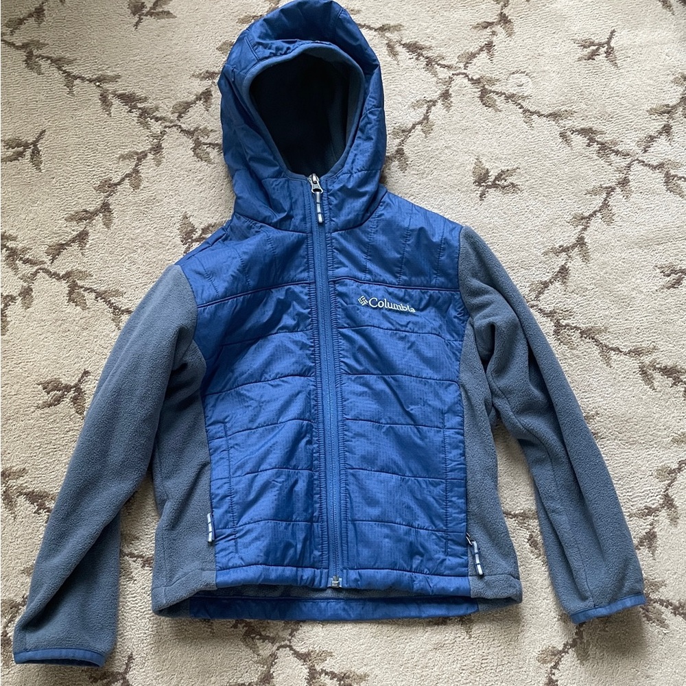 Columbia Blue and Gray Hooded Fleece Jacket